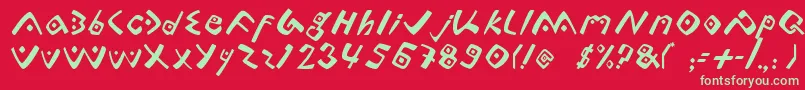 Lontara Font – Green Fonts on Red Background