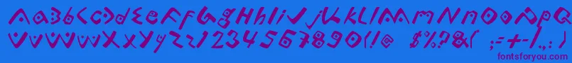 Lontara-Schriftart – Violette Schriften auf blauem Hintergrund