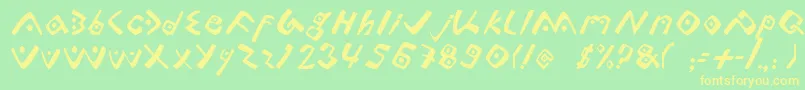 Lontara-Schriftart – Gelbe Schriften auf grünem Hintergrund
