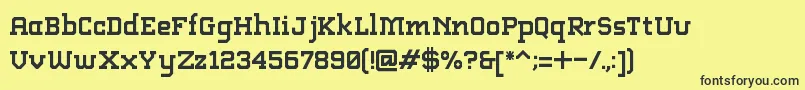 Fonte AbstractSlab – fontes pretas em um fundo amarelo