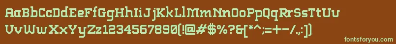 Шрифт AbstractSlab – зелёные шрифты на коричневом фоне