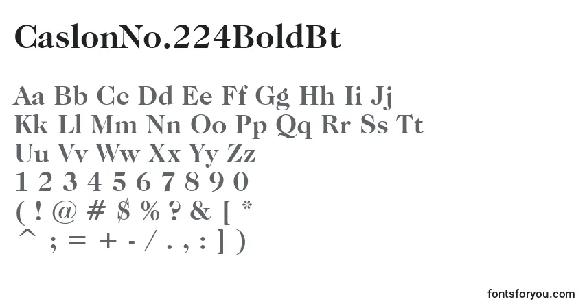 Шрифт CaslonNo.224BoldBt – алфавит, цифры, специальные символы