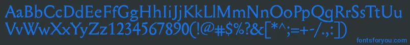 Mediaeval Font – Blue Fonts on Black Background
