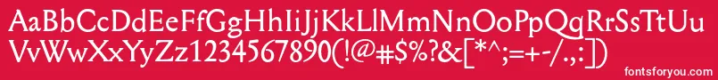 Mediaeval Font – White Fonts on Red Background