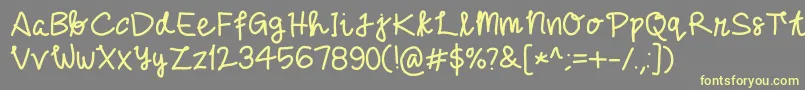 Weitere Informationen zur ForHer-Schriftart ForHer-Schriftart – Gelbe Schriften auf grauem Hintergrund