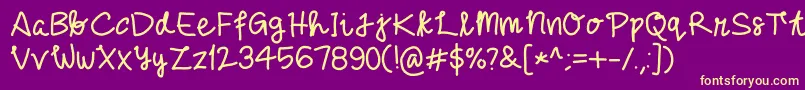 ForHer Font – Yellow Fonts on Purple Background