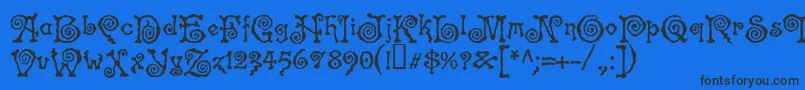 SpiralSt Font – Black Fonts on Blue Background