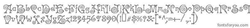 フォントSpiralSt – 白い背景に灰色の文字