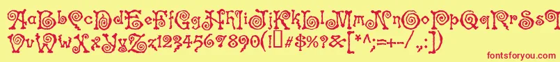 SpiralSt Font – Red Fonts on Yellow Background