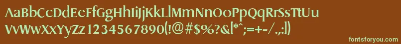 Шрифт DragonserialMediumRegular – зелёные шрифты на коричневом фоне