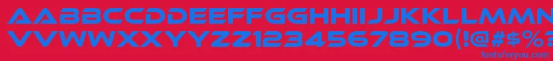 EthnocentricRg Font – Blue Fonts on Red Background