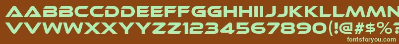 EthnocentricRg-fontti – vihreät fontit ruskealla taustalla