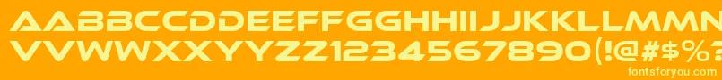 EthnocentricRg Font – Yellow Fonts on Orange Background