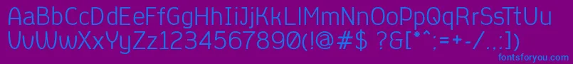 AleksandracRegular Font – Blue Fonts on Purple Background