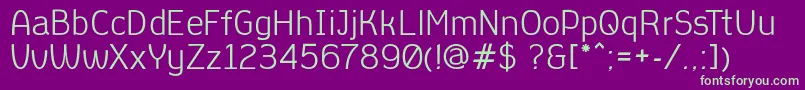 AleksandracRegular Font – Green Fonts on Purple Background