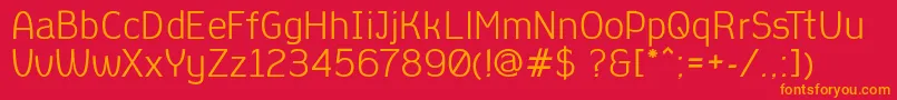 フォントAleksandracRegular – 赤い背景にオレンジの文字
