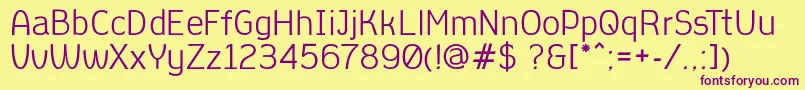 AleksandracRegular-fontti – violetit fontit keltaisella taustalla