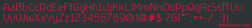 フォントAleksandracRegular – 黒い背景に赤い文字