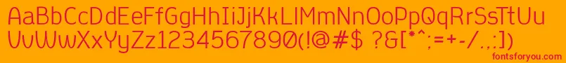 AleksandracRegular-Schriftart – Rote Schriften auf orangefarbenem Hintergrund