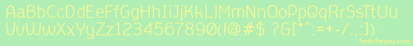 AleksandracRegular Font – Yellow Fonts on Green Background