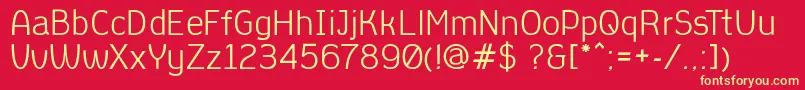 AleksandracRegular-fontti – keltaiset fontit punaisella taustalla