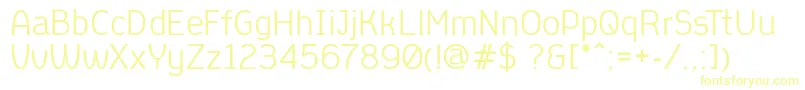 AleksandracRegular-Schriftart – Gelbe Schriften auf weißem Hintergrund