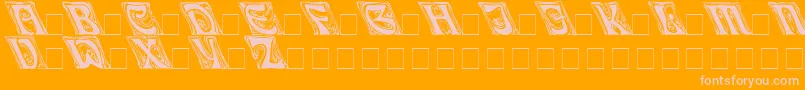 Ian Bent To Left Font – Pink Fonts on Orange Background