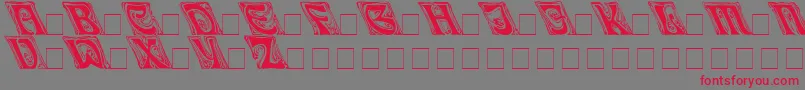 Ian Bent To Left Font – Red Fonts on Gray Background