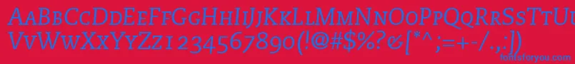 PmnCaecilia56ItalicSmallCapsOldstyleFigures Font – Blue Fonts on Red Background