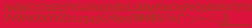 PmnCaecilia56ItalicSmallCapsOldstyleFigures Font – Brown Fonts on Red Background