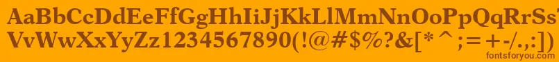 Подробнее о шрифте Dutch823BoldBt Шрифт Dutch823BoldBt – коричневые шрифты на оранжевом фоне
