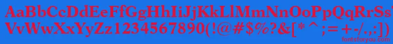 Dutch823BoldBt Font – Red Fonts on Blue Background