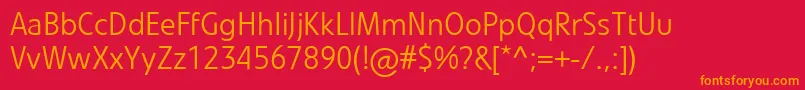 LinotypevetoLight Font – Orange Fonts on Red Background