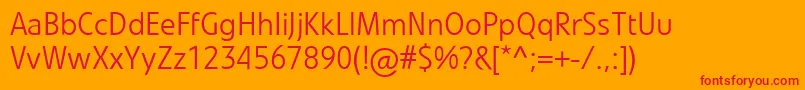 LinotypevetoLight Font – Red Fonts on Orange Background