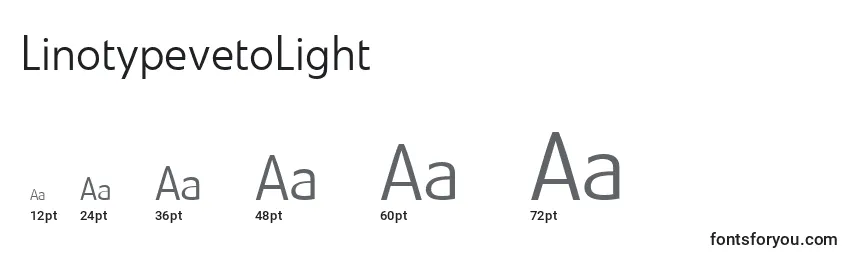LinotypevetoLight Font Sizes