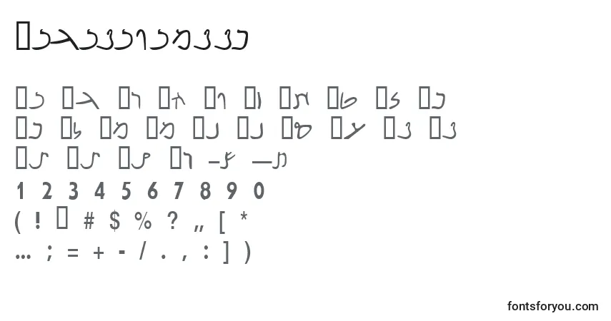 A fonte Nabataeanssk – alfabeto, números, caracteres especiais