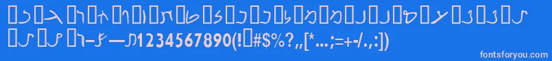 フォントNabataeanssk – ピンクの文字、青い背景