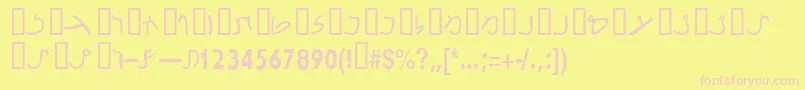 Nabataeanssk Font – Pink Fonts on Yellow Background