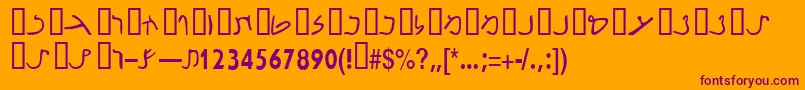 フォントNabataeanssk – オレンジの背景に紫のフォント