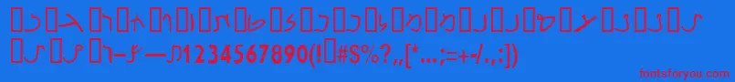 Nabataeanssk Font – Red Fonts on Blue Background