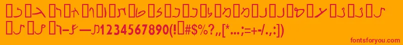 Nabataeanssk Font – Red Fonts on Orange Background