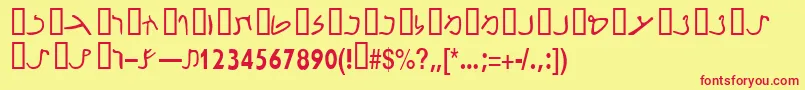 Nabataeanssk Font – Red Fonts on Yellow Background
