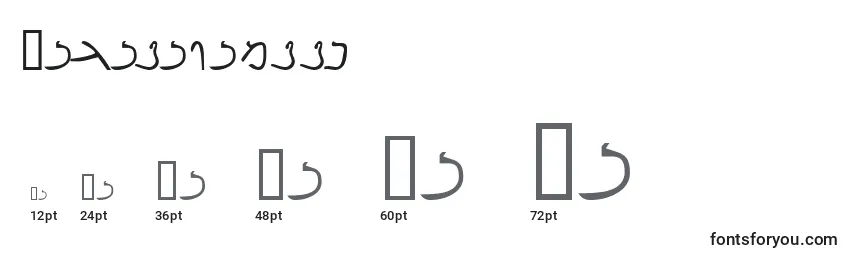 Größen der Schriftart Nabataeanssk