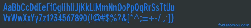 Din30640NeuzeitGroteskLtBoldCondensed Font – Blue Fonts on Black Background