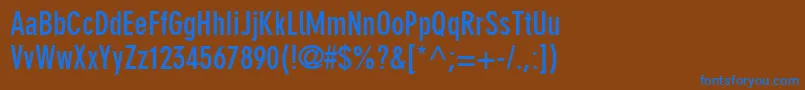 Czcionka Din30640NeuzeitGroteskLtBoldCondensed – niebieskie czcionki na brązowym tle