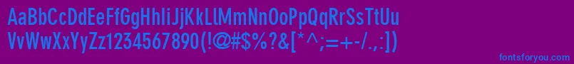 Din30640NeuzeitGroteskLtBoldCondensed Font – Blue Fonts on Purple Background