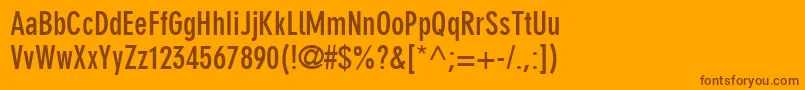 Din30640NeuzeitGroteskLtBoldCondensed Font – Brown Fonts on Orange Background