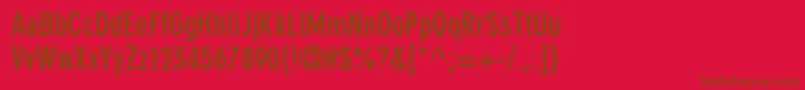 Din30640NeuzeitGroteskLtBoldCondensed Font – Brown Fonts on Red Background