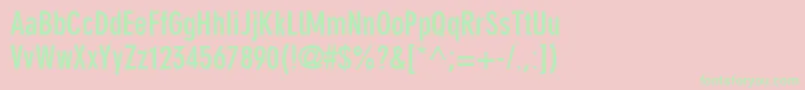 Din30640NeuzeitGroteskLtBoldCondensed Font – Green Fonts on Pink Background