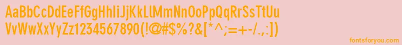 Din30640NeuzeitGroteskLtBoldCondensed Font – Orange Fonts on Pink Background